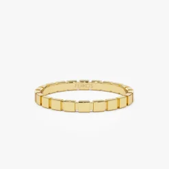 14K Geometric Square Stacking Ring