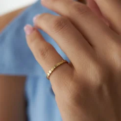 14K Geometric Square Stacking Ring