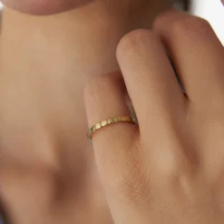 14K Geometric Square Stacking Ring
