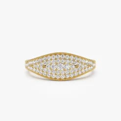14k Glamorous Pave Setting Diamond Ring