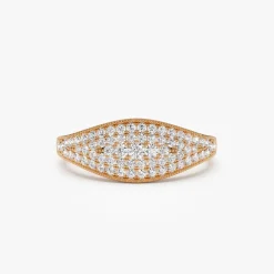 14k Glamorous Pave Setting Diamond Ring
