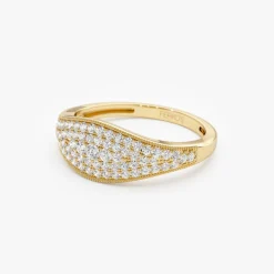 14k Glamorous Pave Setting Diamond Ring