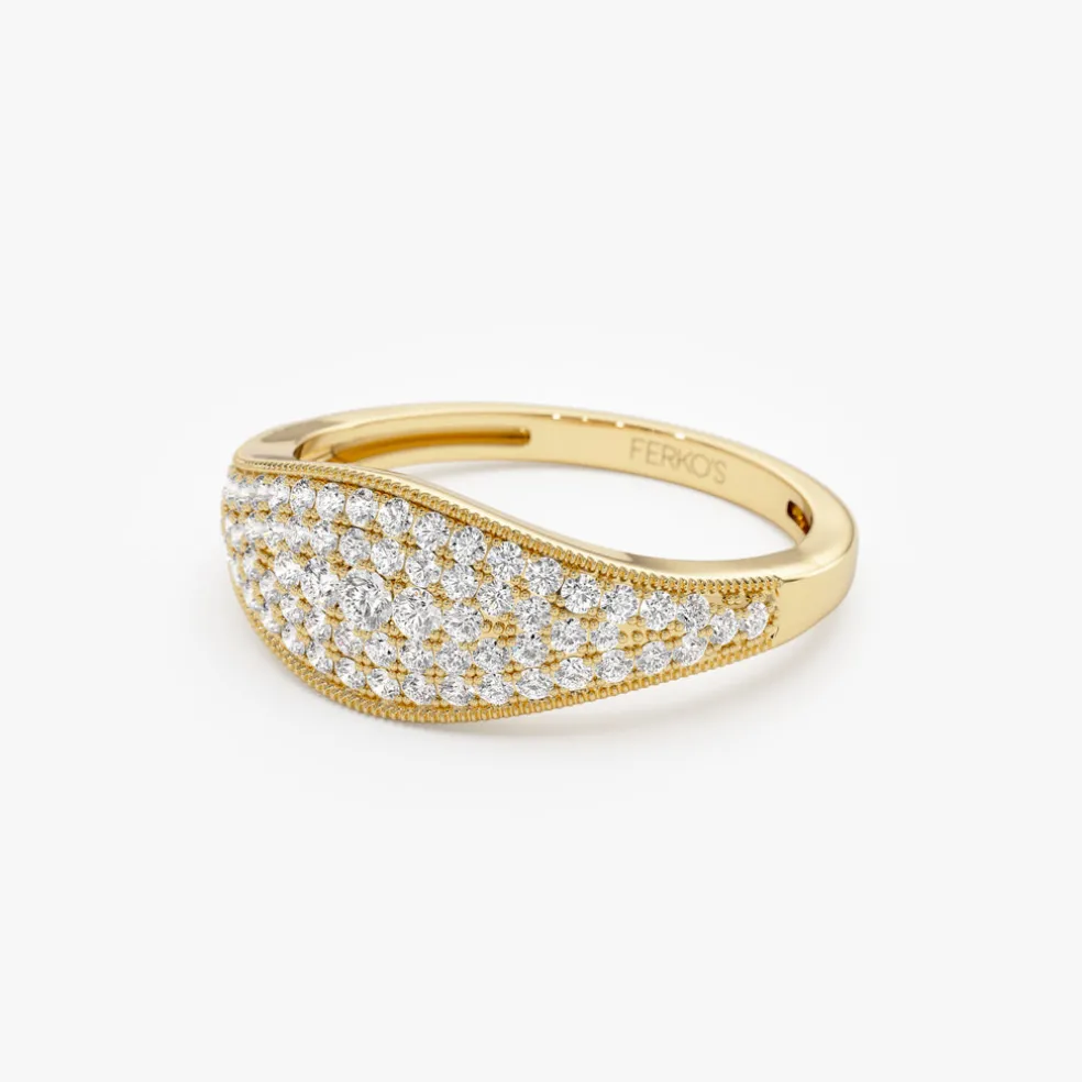 14k Glamorous Pave Setting Diamond Ring