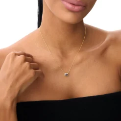 14K Gold 0.95 ctw Emerald Cut Bezel Setting Amethyst