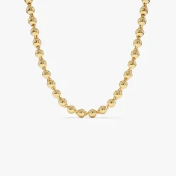 14K Gold 5 MM Bead Necklace