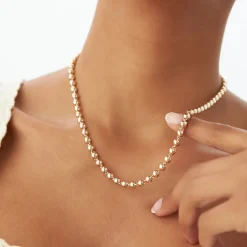 14K Gold 5 MM Bead Necklace