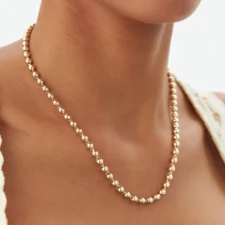14K Gold 5 MM Bead Necklace