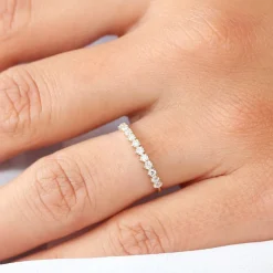 14K Gold 3 Prong Diamond Wedding Ring