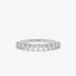 14K Gold 3 Prong Diamond Wedding Ring