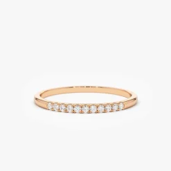 14K Gold 11 Stone Diamond Wedding Band