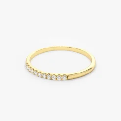 14K Gold 11 Stone Diamond Wedding Band