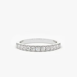 14K Gold 11 Stone Diamond Wedding Band 1/3ct