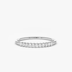 14K Gold 11 Stone Petite Diamond Wedding Band