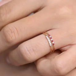 14k Gold 7 Stone Petite Diamond Wedding Band