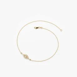 14k Gold All Diamond Evil Eye Bracelet