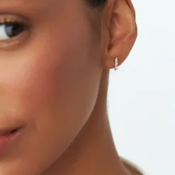 14K Gold Alternating Marquise and Round Diamond Studs