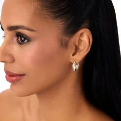 14k Gold and White Gold Twisted Hoops