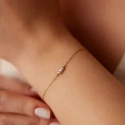14K Gold Art Deco Chain Bracelet