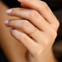 14K Gold Art Deco Diamond Eternity Band