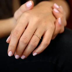14K Gold Art Deco Diamond Eternity Band