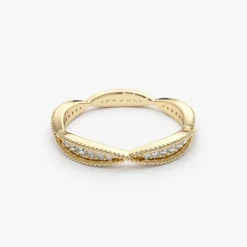 14K Gold Art Deco Graduating Diamond Full Eternity Ring