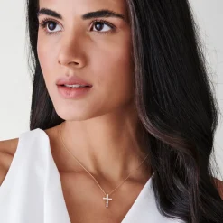 14k Gold Baguette and Round Diamond Necklace