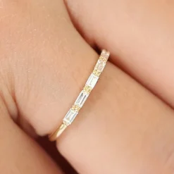 14K Gold Baguette Diamond Wedding Ring