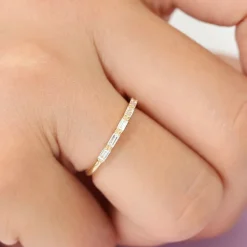 14K Gold Baguette Diamond Wedding Ring