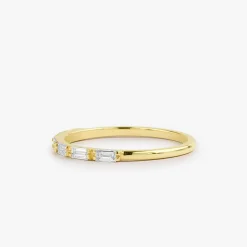 14K Gold Baguette Diamond Wedding Ring