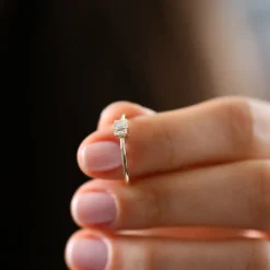 14K Gold Baguette Trio Diamond Ring