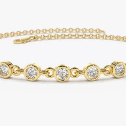 14K Gold Bezel Set Diamond Bracelet