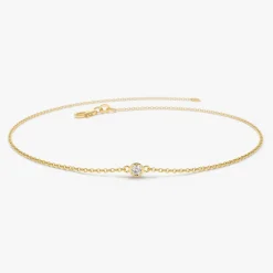14k Gold Bezel Setting Diamond Solitaire Bracelet 0.05ctw