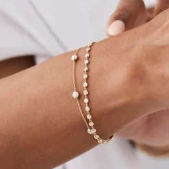14K Gold Bezel Setting Diamond Tennis Bracelet
