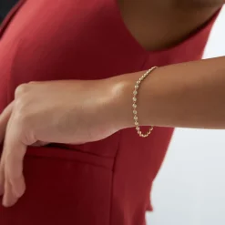 14K Gold Bezel Setting Diamond Tennis Bracelet