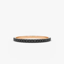 14K Gold Black Diamond Eternity Band