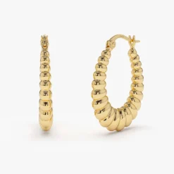 14k Gold Bold Twisted Women's Earrings