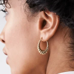 14k Gold Bold Twisted Women's Earrings