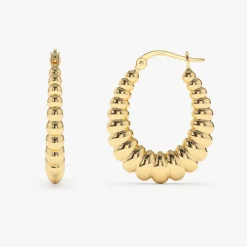 14k Gold Bold Twisted Women's Earrings