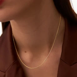 14K Gold Box Chain Necklace 1.25mm