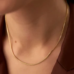 14K Gold Box Chain Necklace 1.25mm