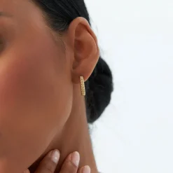 14k Gold Bubble C Hoop Earrings