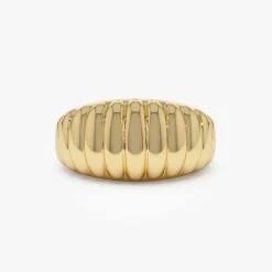 14k Gold Chunky Ribbed Statement Ring