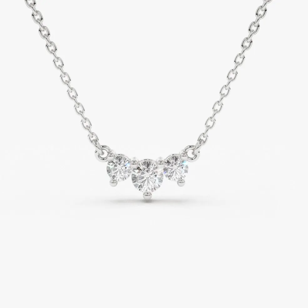 14K Gold Classic Trio Diamond Necklace