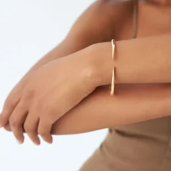 14k Gold Claw Cuff Bangle Bracelet