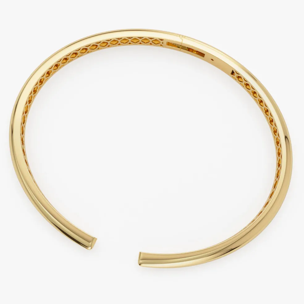 14k Gold Claw Cuff Bangle Bracelet