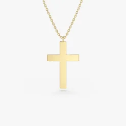 14k Gold Cross Charm Necklace