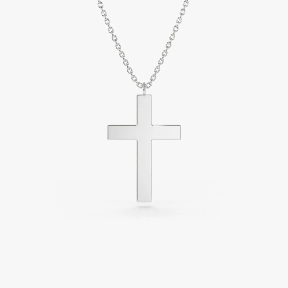 14k Gold Cross Charm Necklace