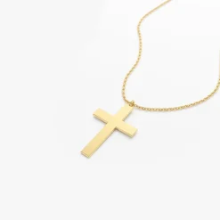 14k Gold Cross Charm Necklace