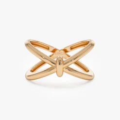 14K Gold Crossover Band