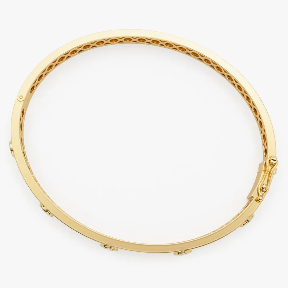 14K Gold 0.50Ct Round Diamond Bangle Bracelet